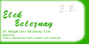 elek beleznay business card
